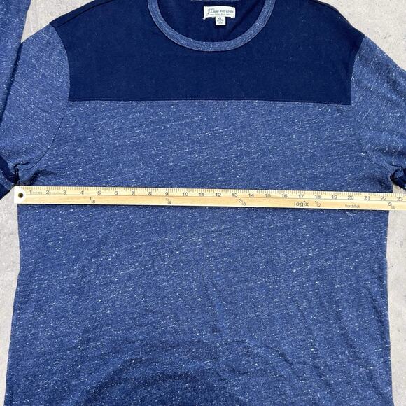 J Crew Flagstone Colorblock Long Sleeve Shirt Mens XL Slim Blue Speckled NWOT - Picture 5 of 8